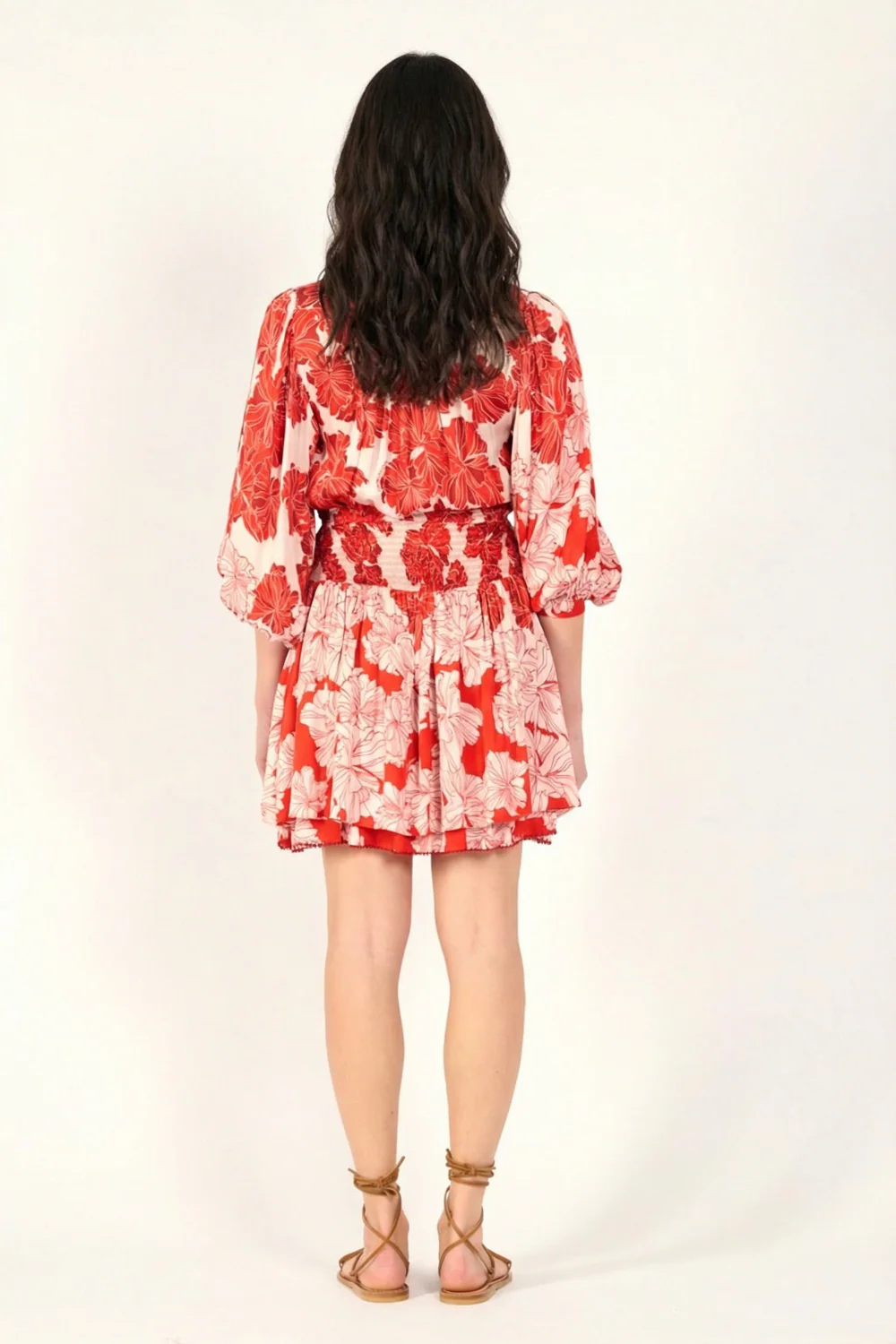 Mini Dress Colleen - Red Flower Bunch - Image 4