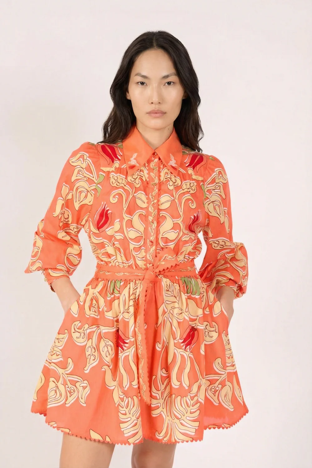 Mini Dress Conti - Orange Ritual