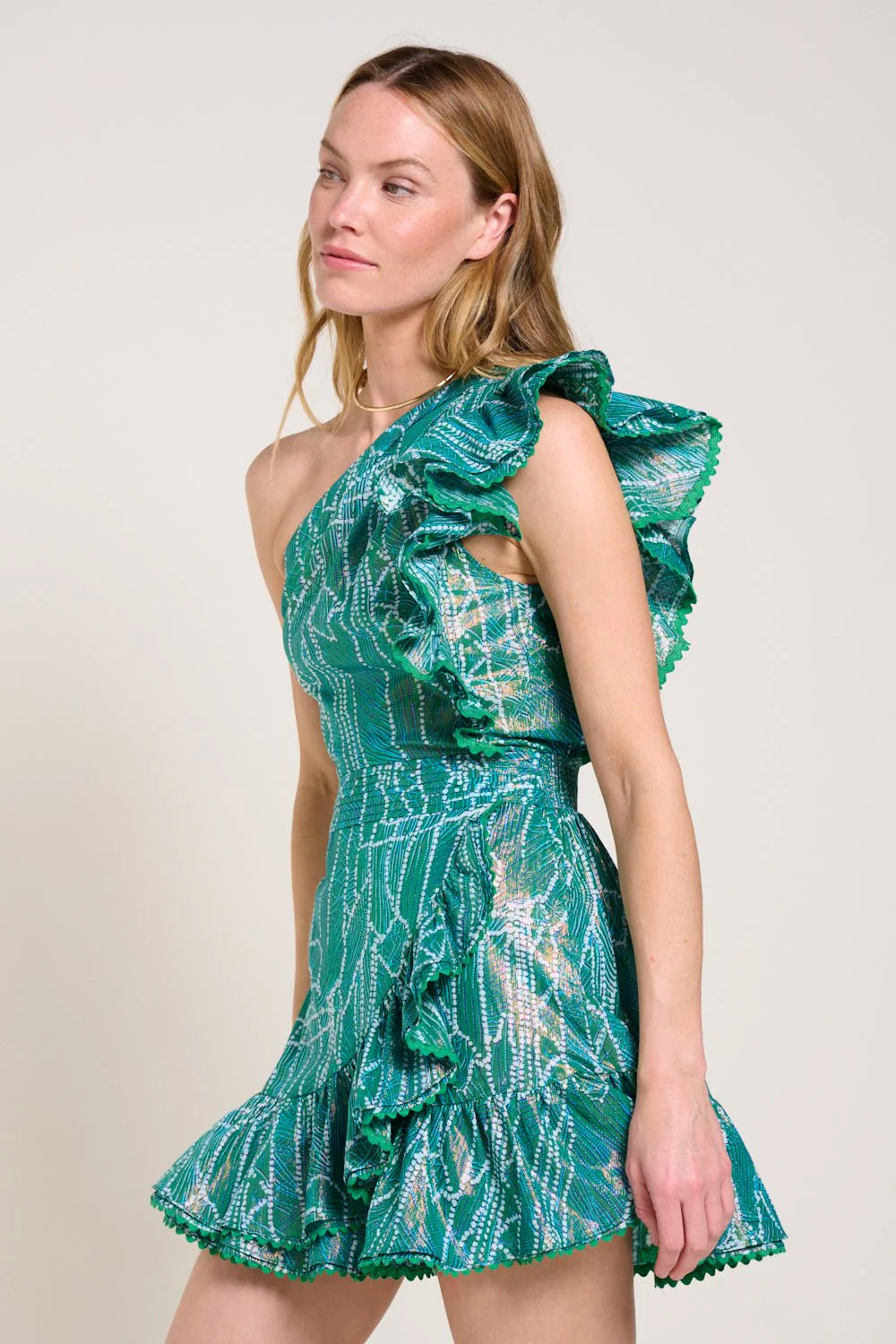 Mini Dress Corinne - Green Akoya - Image 4