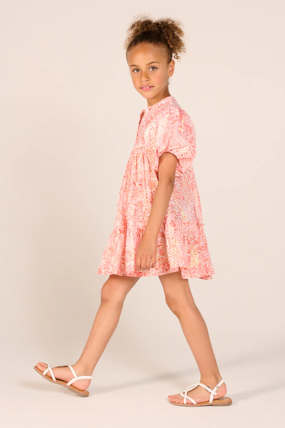 Mini Dress Cruz for girls - Orange Palmarosa - Image 3