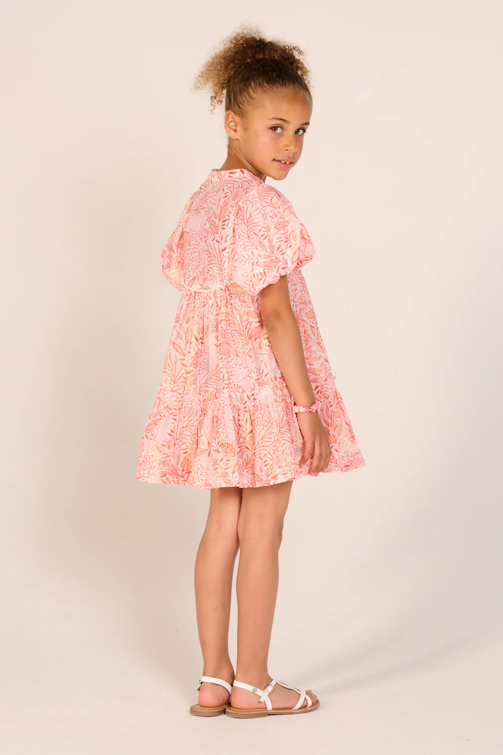 Mini Dress Cruz for girls - Orange Palmarosa - Image 4