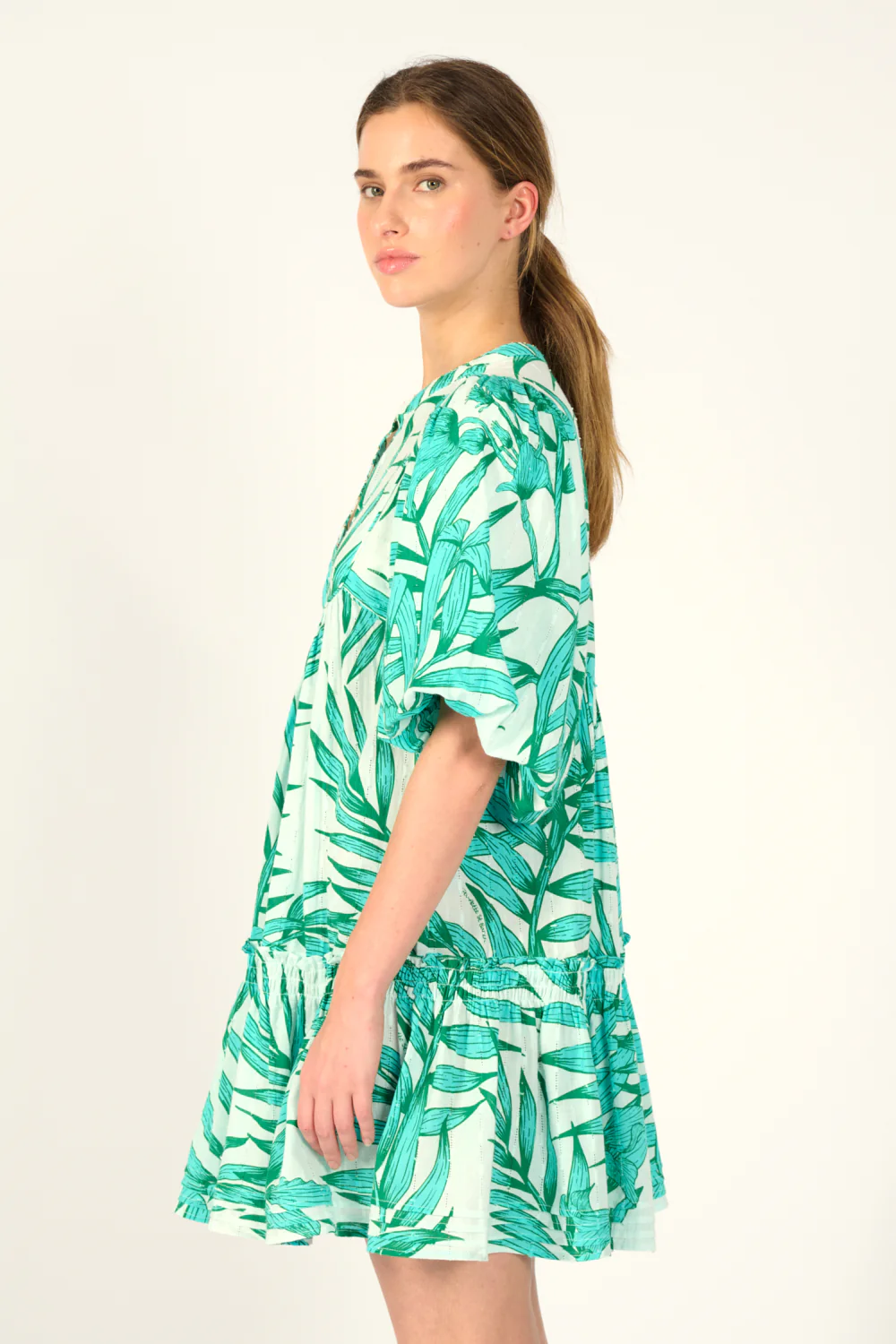Mini Dress Cruz - Green Palm Leaf - Image 2