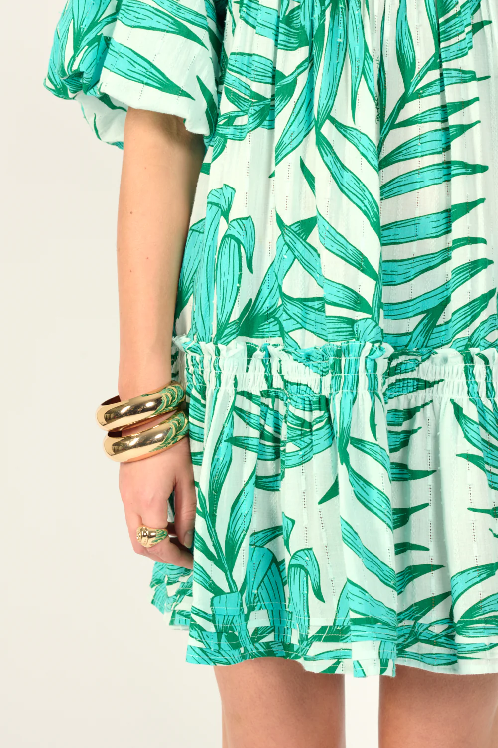 Mini Dress Cruz - Green Palm Leaf - Image 4