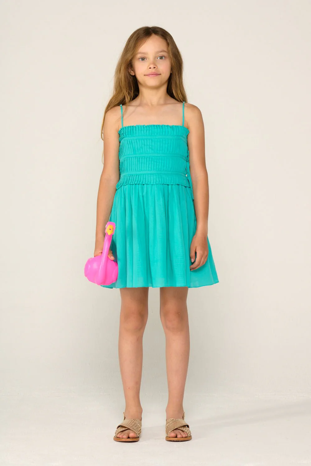 Mini Dress Elena for girls - Aqua