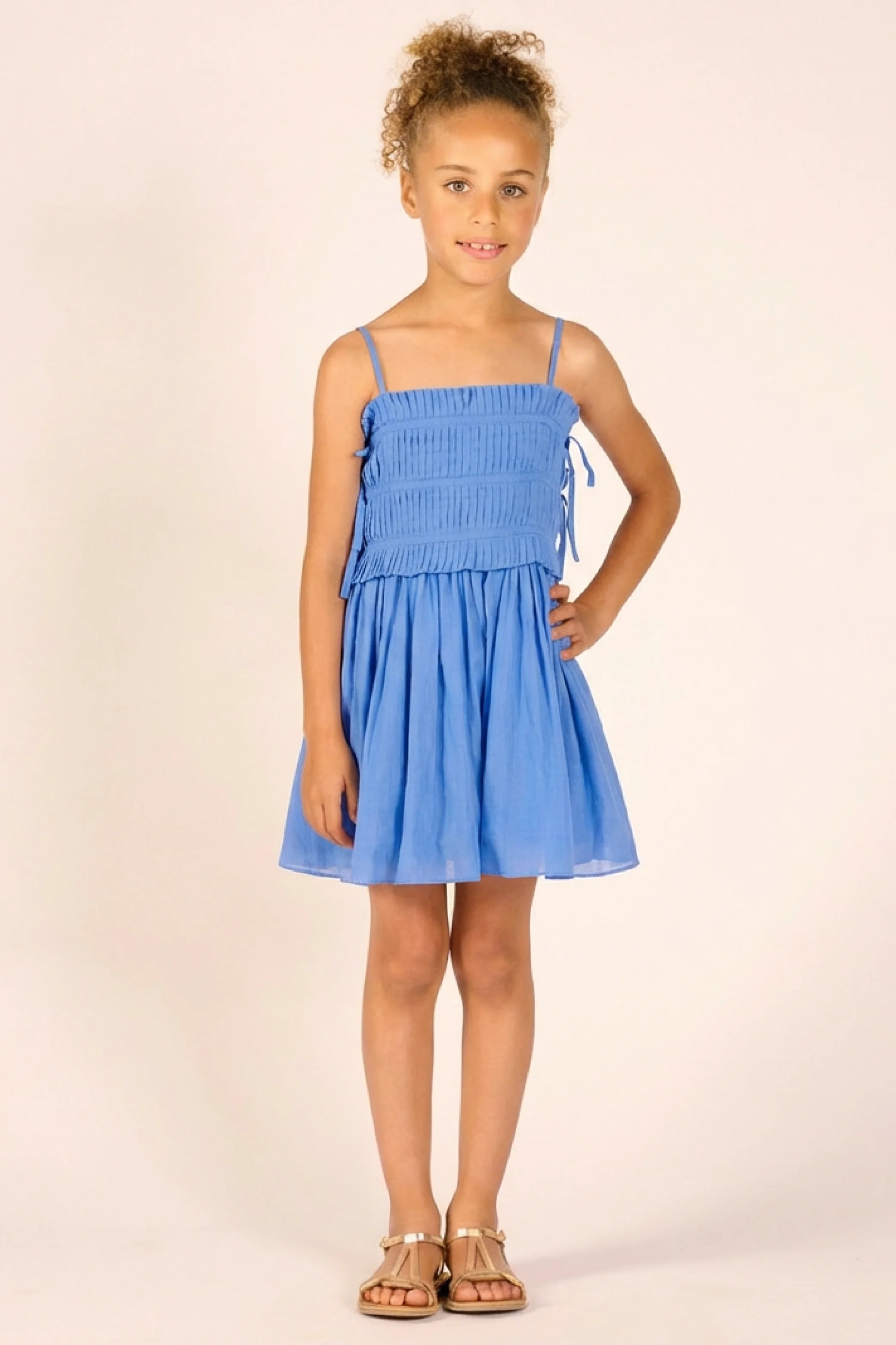 Mini Dress Elena for girls - Persian Blue