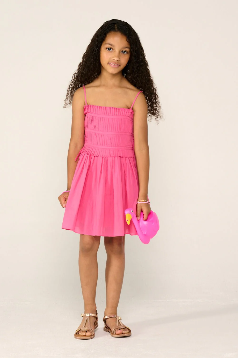 Mini Dress Elena for girls - Pink Malabar - Image 2