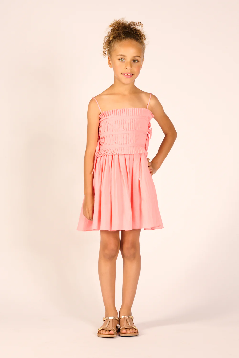 Mini Dress Elena for girls - Warm Peach - Image 2