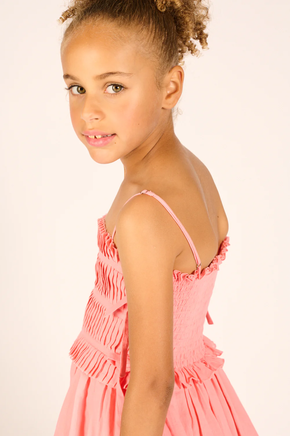 Mini Dress Elena for girls - Warm Peach - Image 5