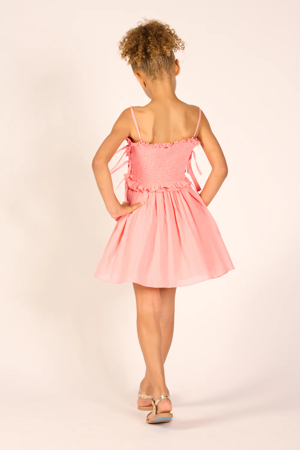 Mini Dress Elena for girls - Warm Peach - Image 6