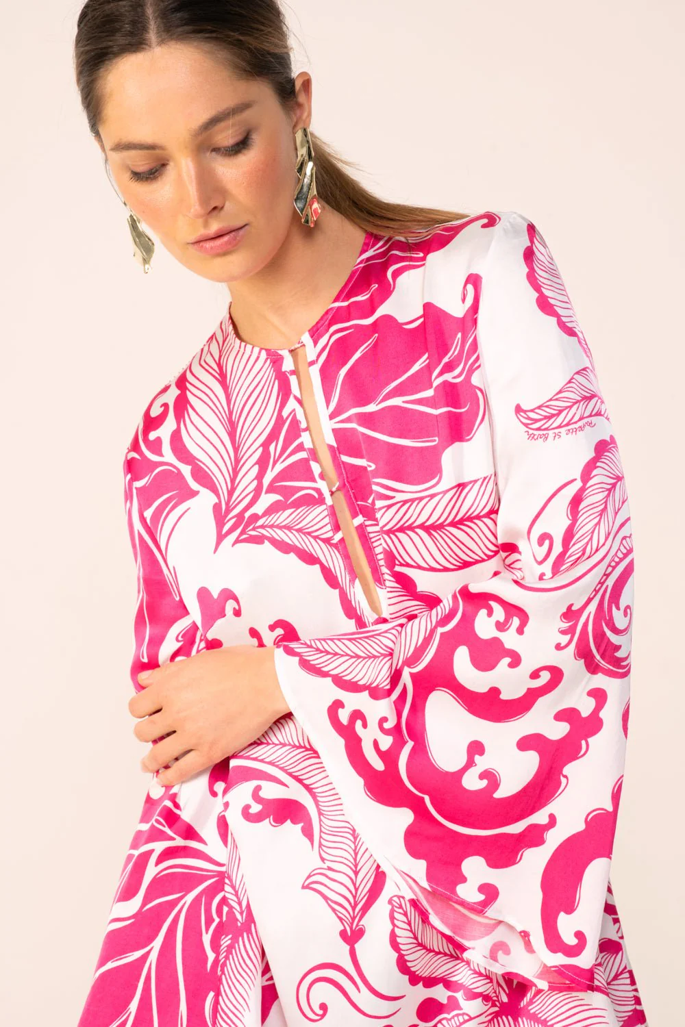 Mini Dress Gia - Pink Reef Wave - Image 4