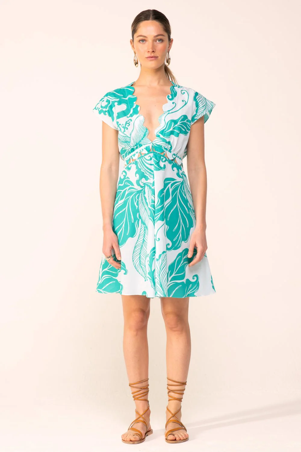 Mini Dress Hazel - Green Reef Wave - Image 2