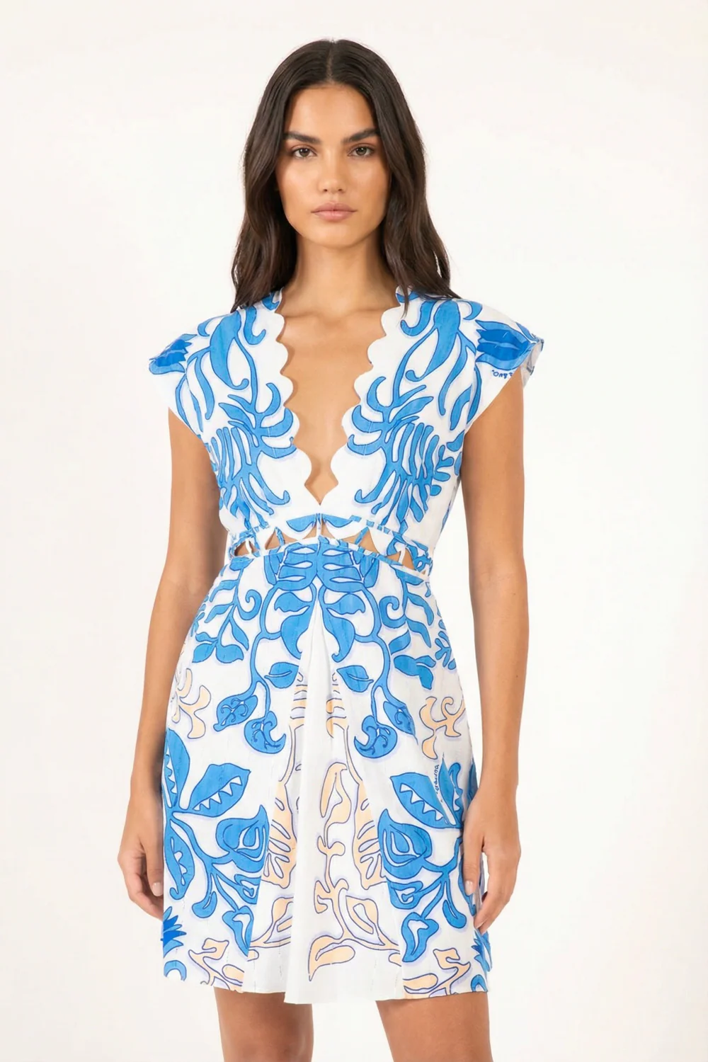 Mini Dress Hazel - White Blue Ritual
