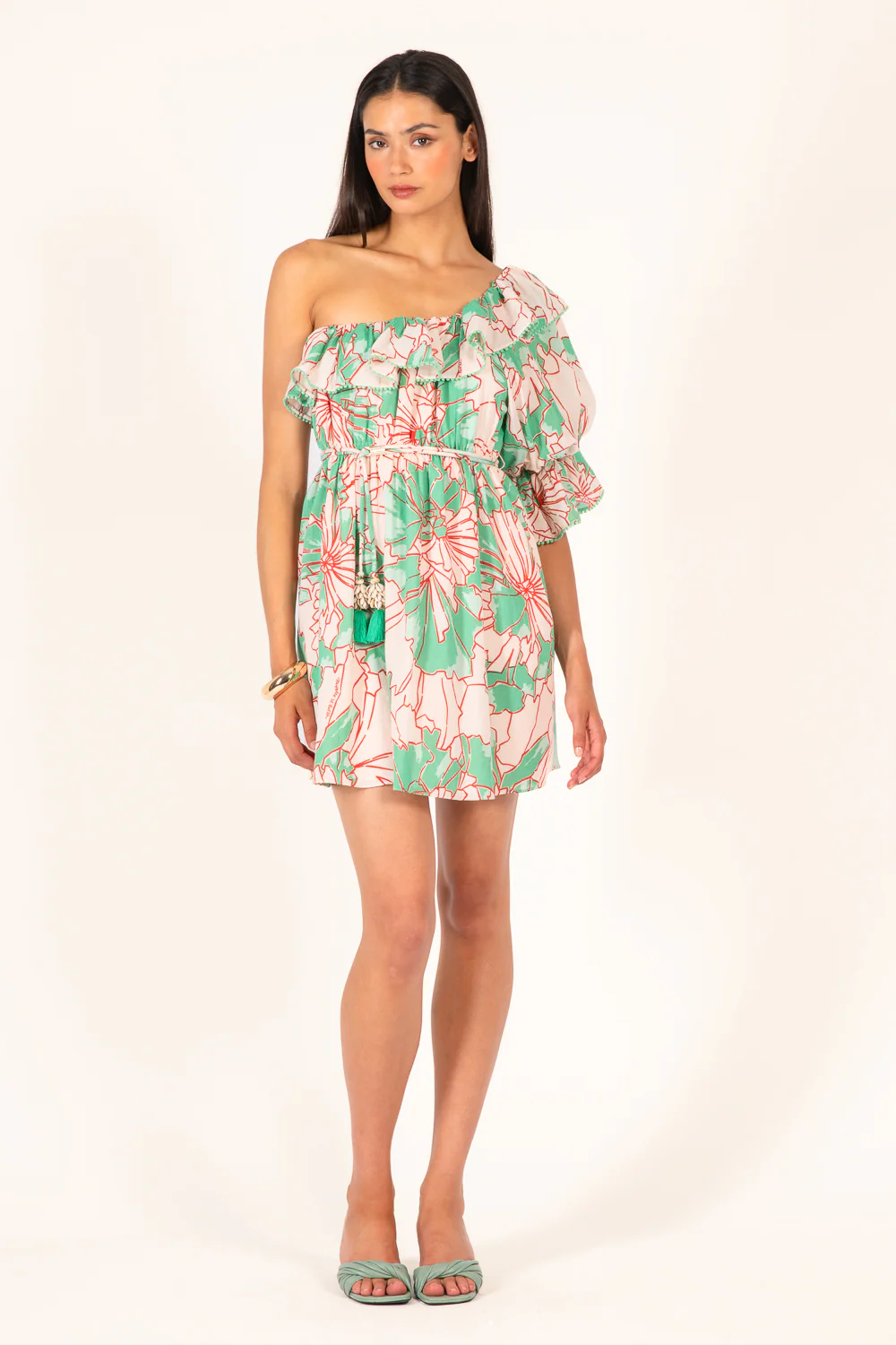 Mini Dress Jenny - Green Petal