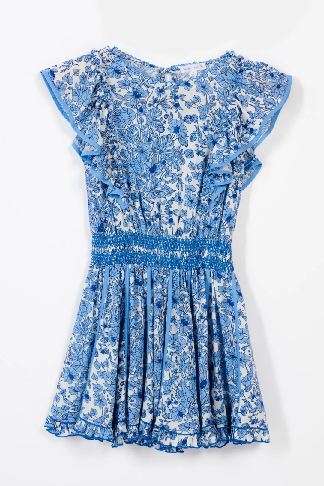 Mini Dress Kikka for girls - Blue Aquaflora - Image 2
