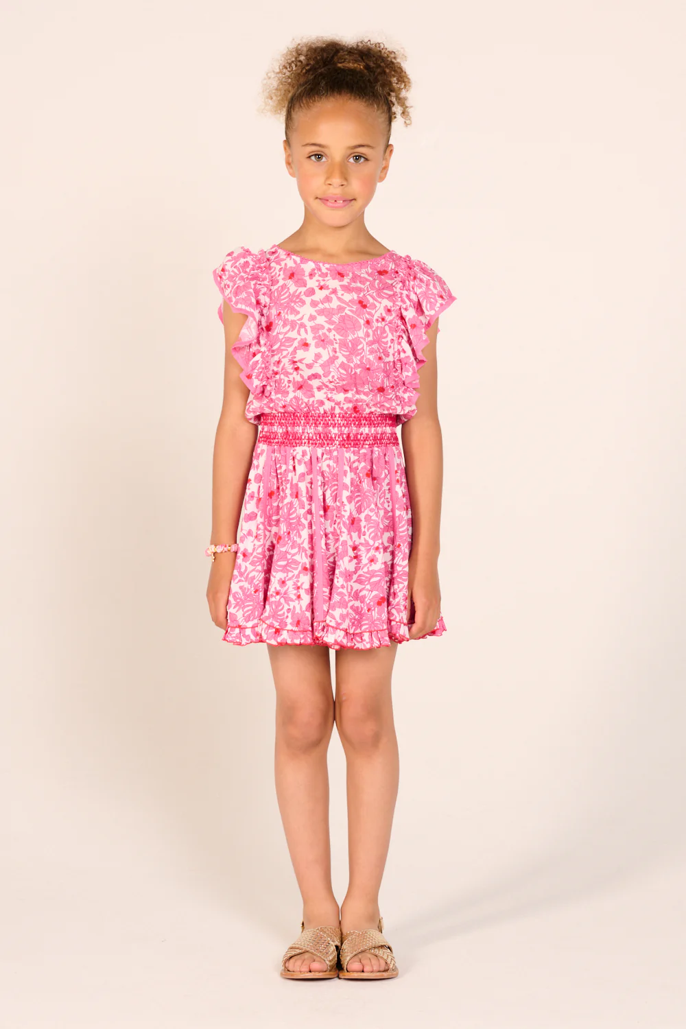 Mini Dress Kikka for girls - Pink Aquaflora - Image 3