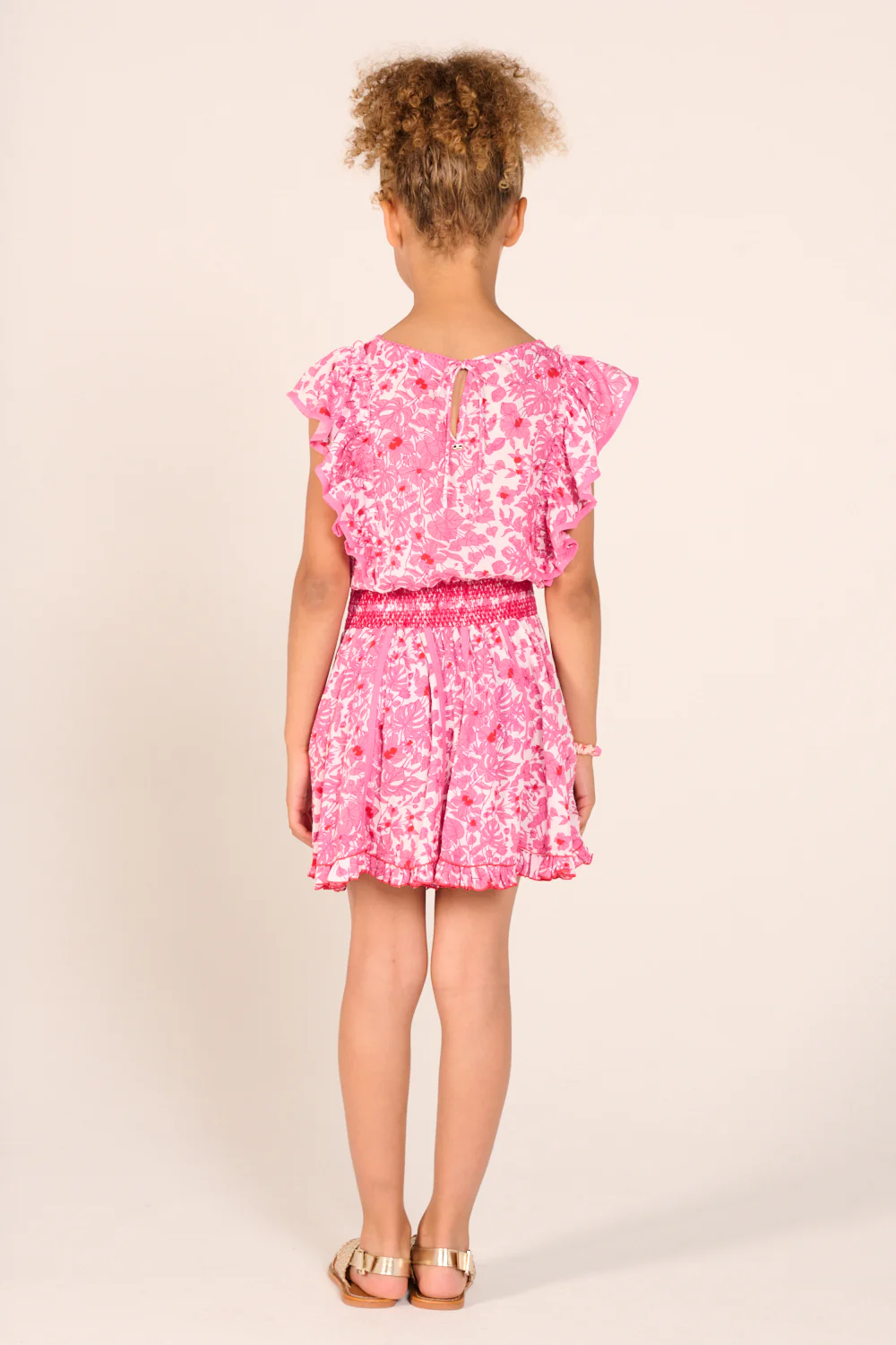 Mini Dress Kikka for girls - Pink Aquaflora - Image 5