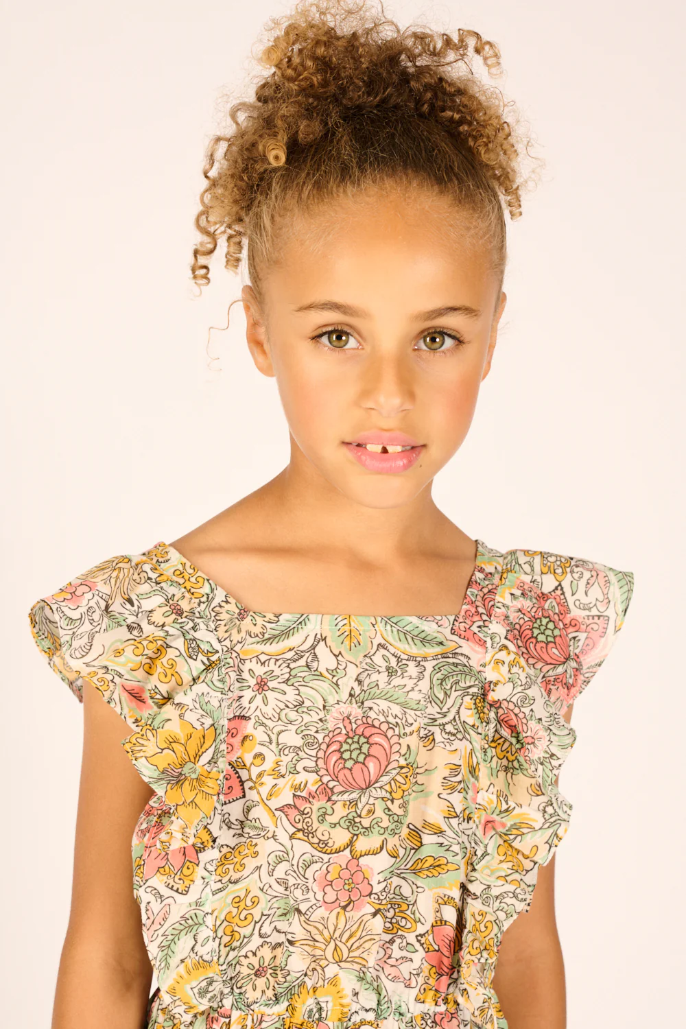 Mini Dress Kora for girls - Yellow Nusa - Image 2