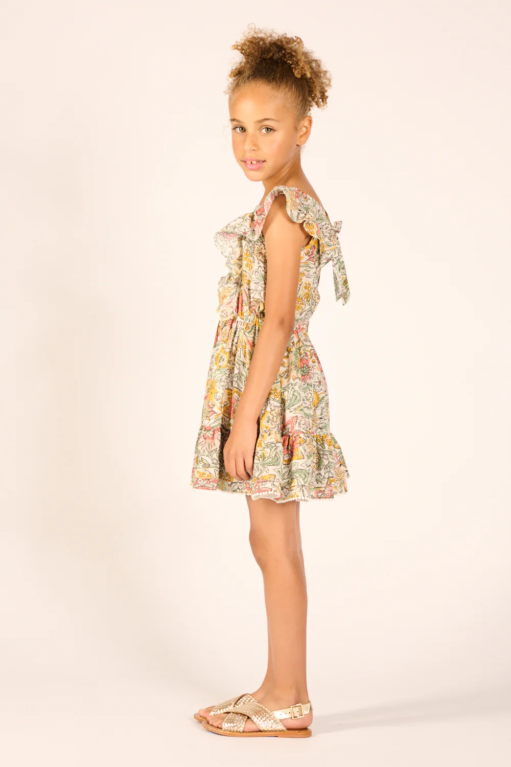 Mini Dress Kora for girls - Yellow Nusa - Image 3