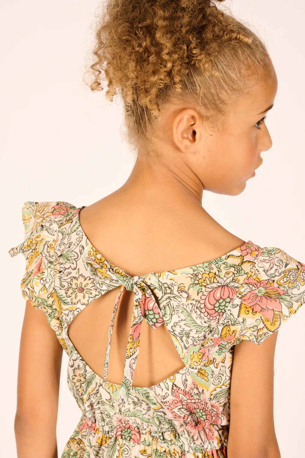 Mini Dress Kora for girls - Yellow Nusa - Image 5