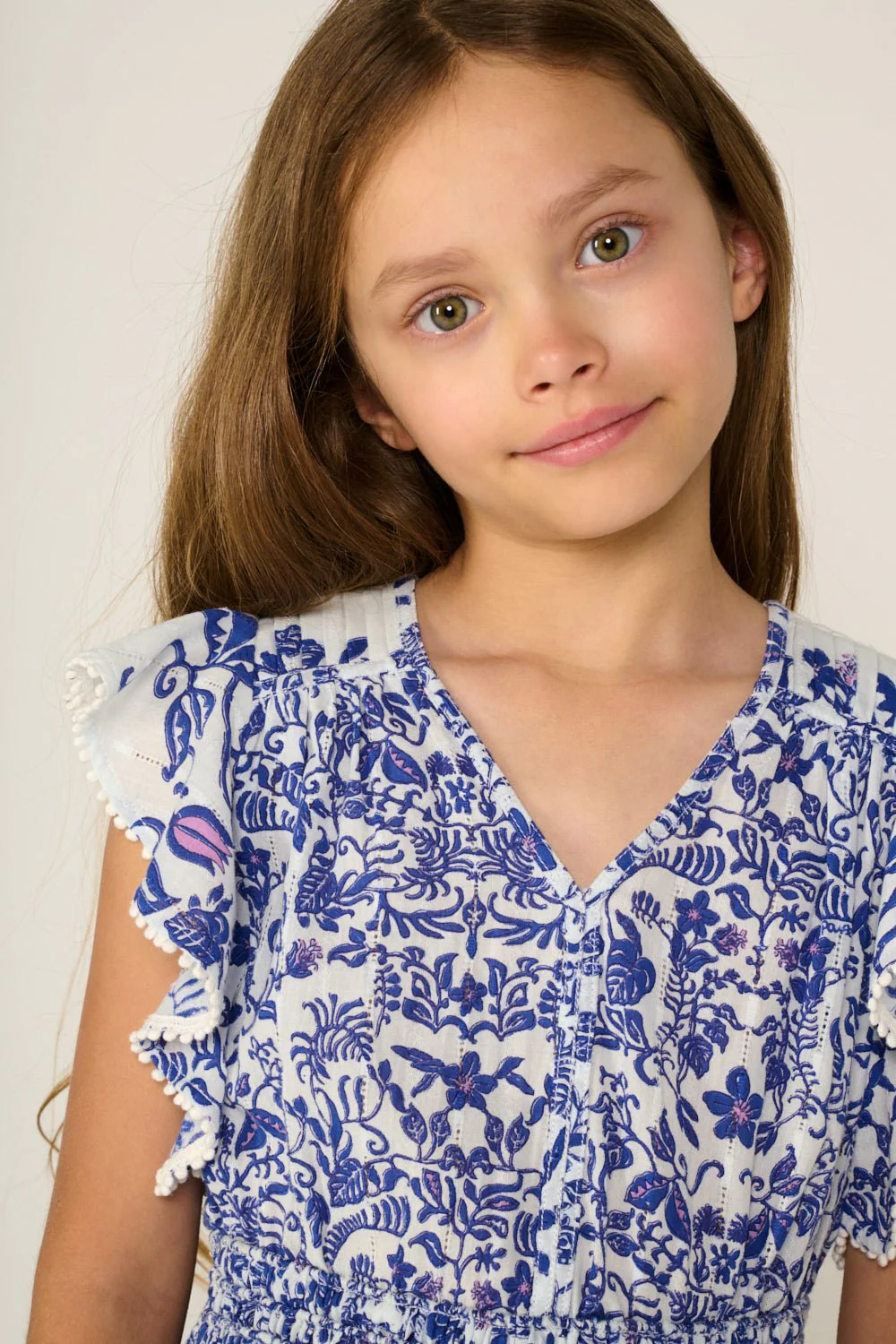 Mini Dress Noemi for girls - Blue Tiare - Image 2