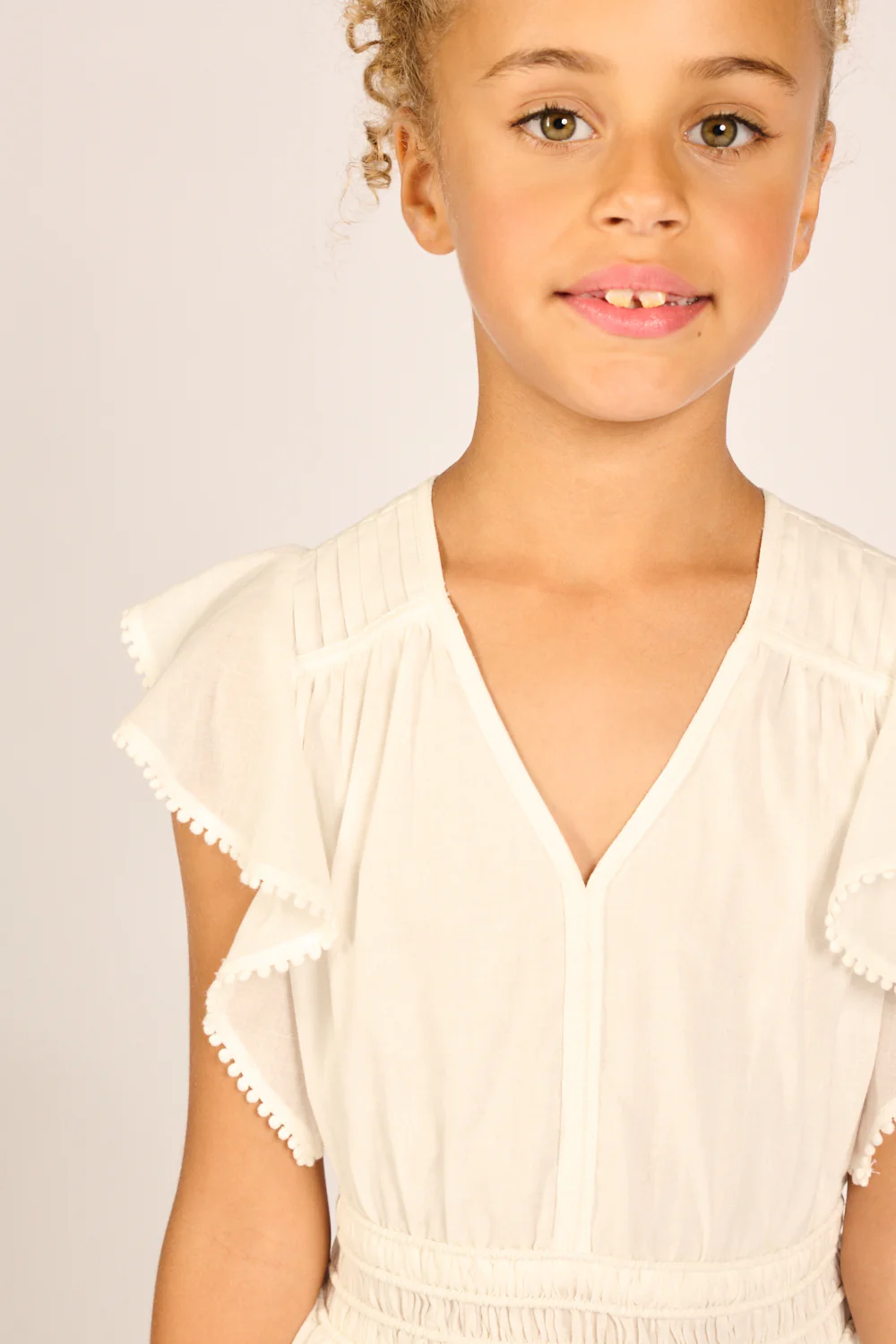 Mini Dress Noemi for girls - Natural White - Image 3