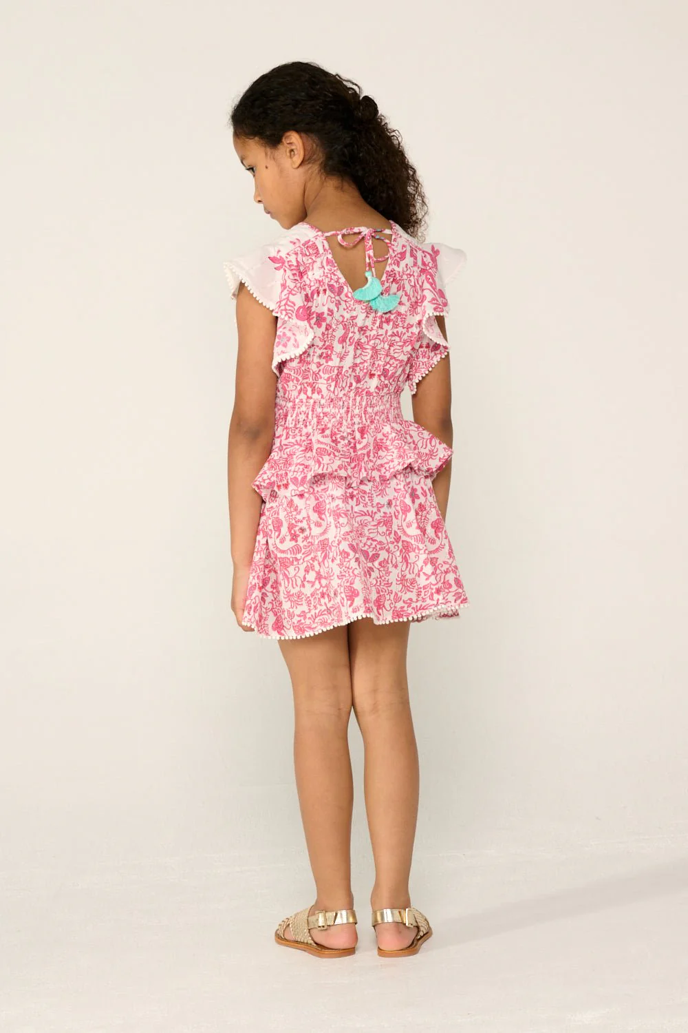 Mini Dress Noemi for girls - Pink Tiare - Image 4