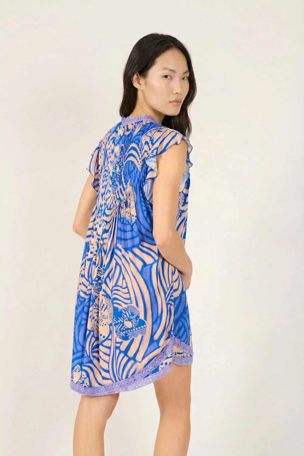 Mini Dress Sasha - Blue Japonism - Image 3