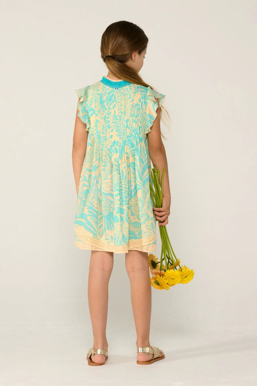 Mini Dress Sasha for girls - Aqua Toucan - Image 3