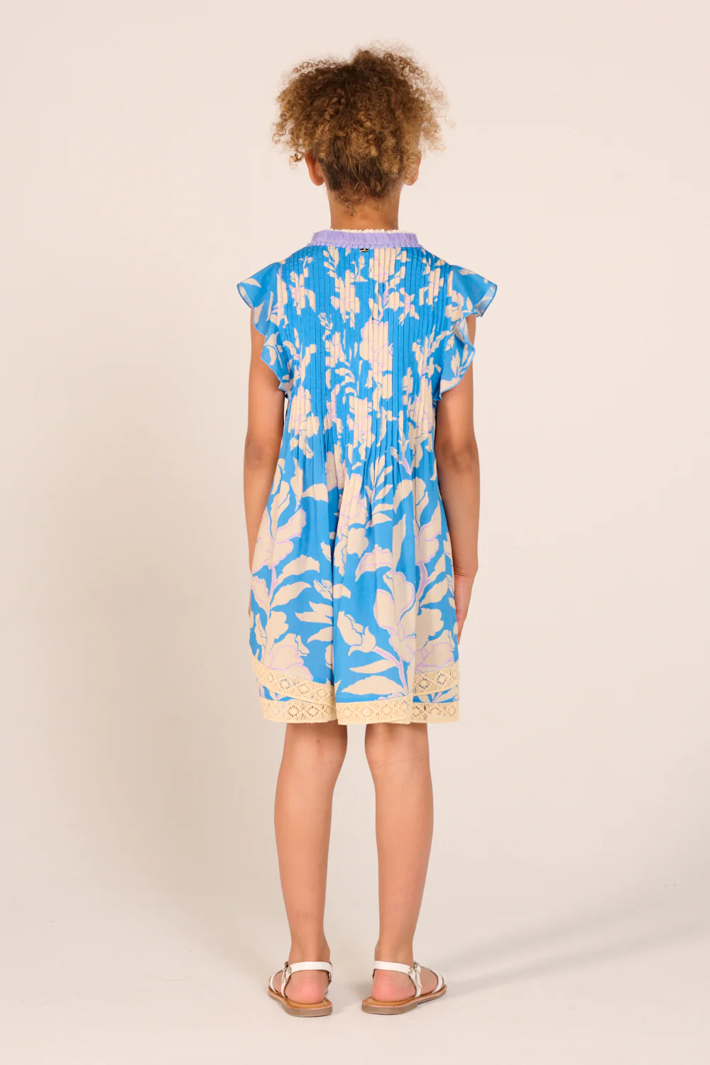 Mini Dress Sasha for girls - Blue Palm Beach - Image 6