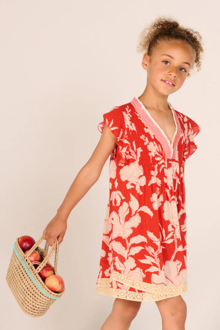 Mini Dress Sasha for girls - Coral Palm Beach