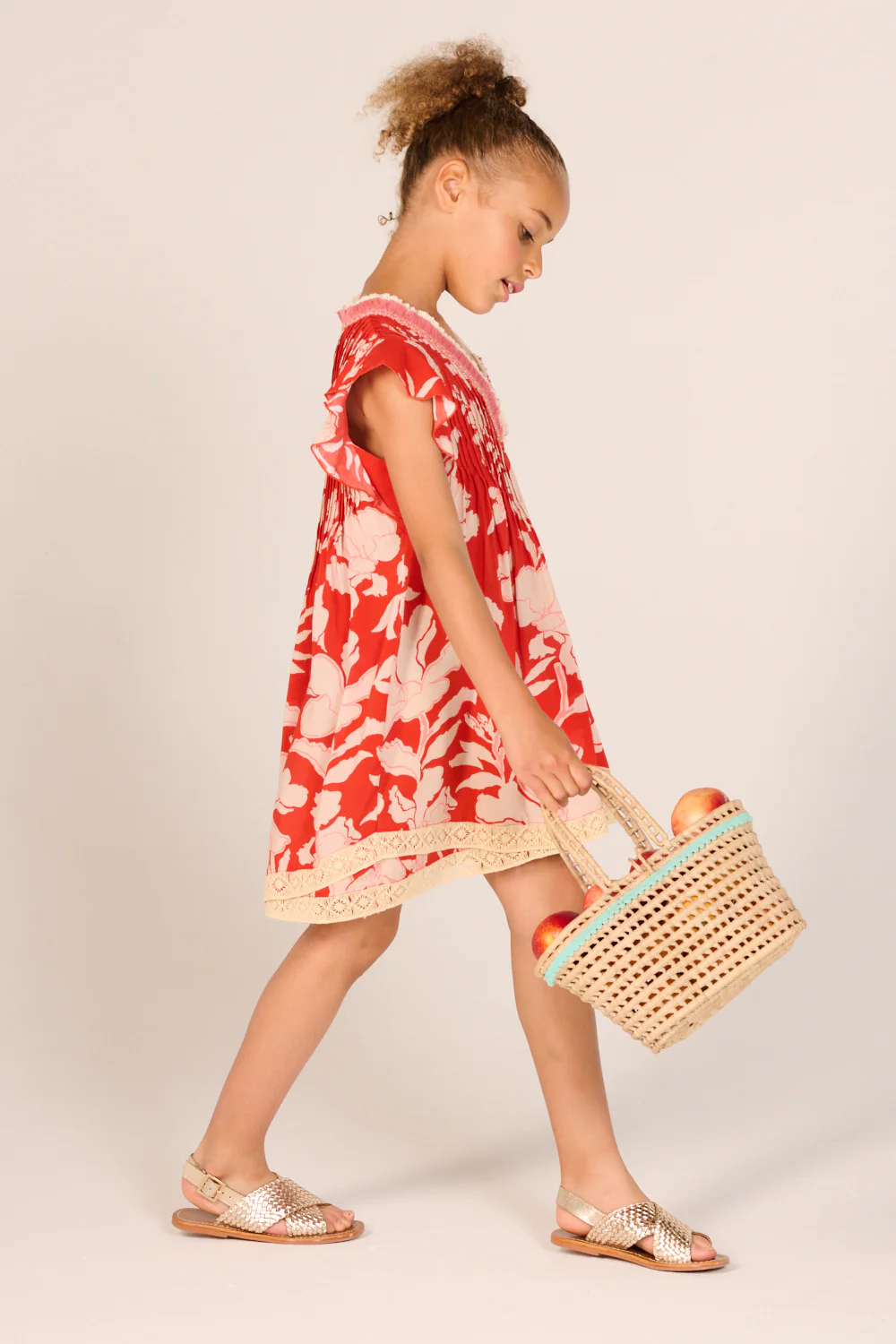 Mini Dress Sasha for girls - Coral Palm Beach - Image 2