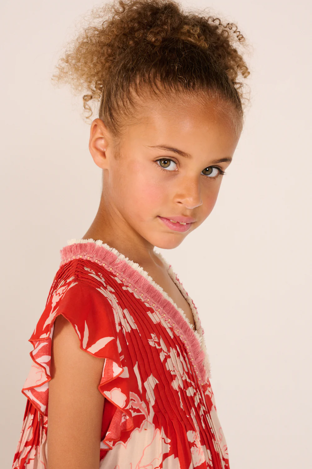 Mini Dress Sasha for girls - Coral Palm Beach - Image 3