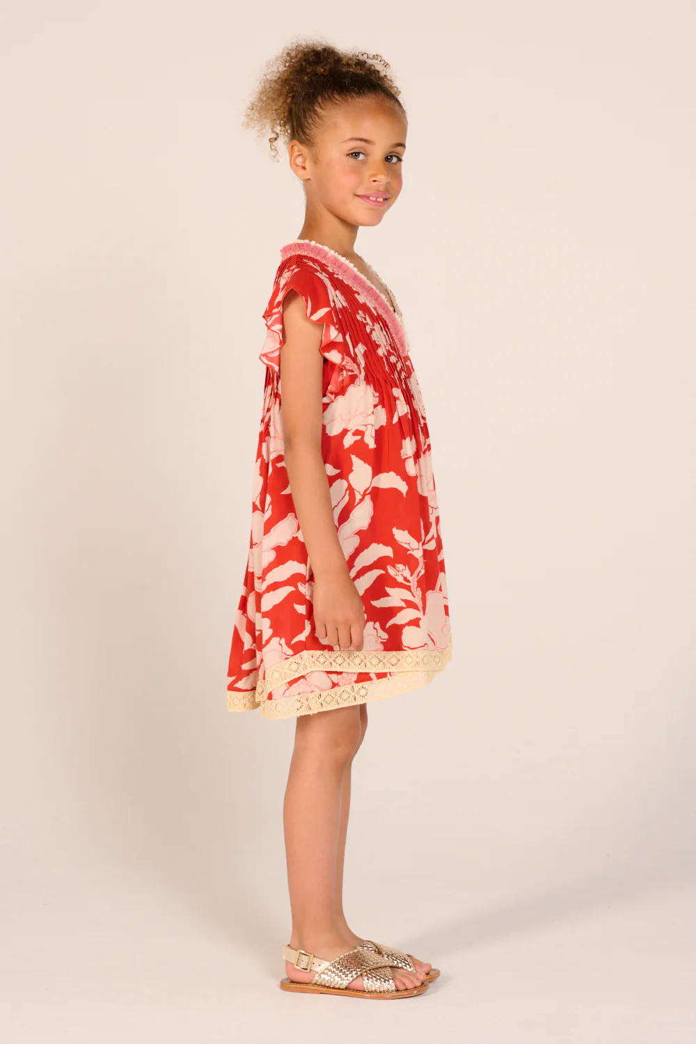 Mini Dress Sasha for girls - Coral Palm Beach - Image 5