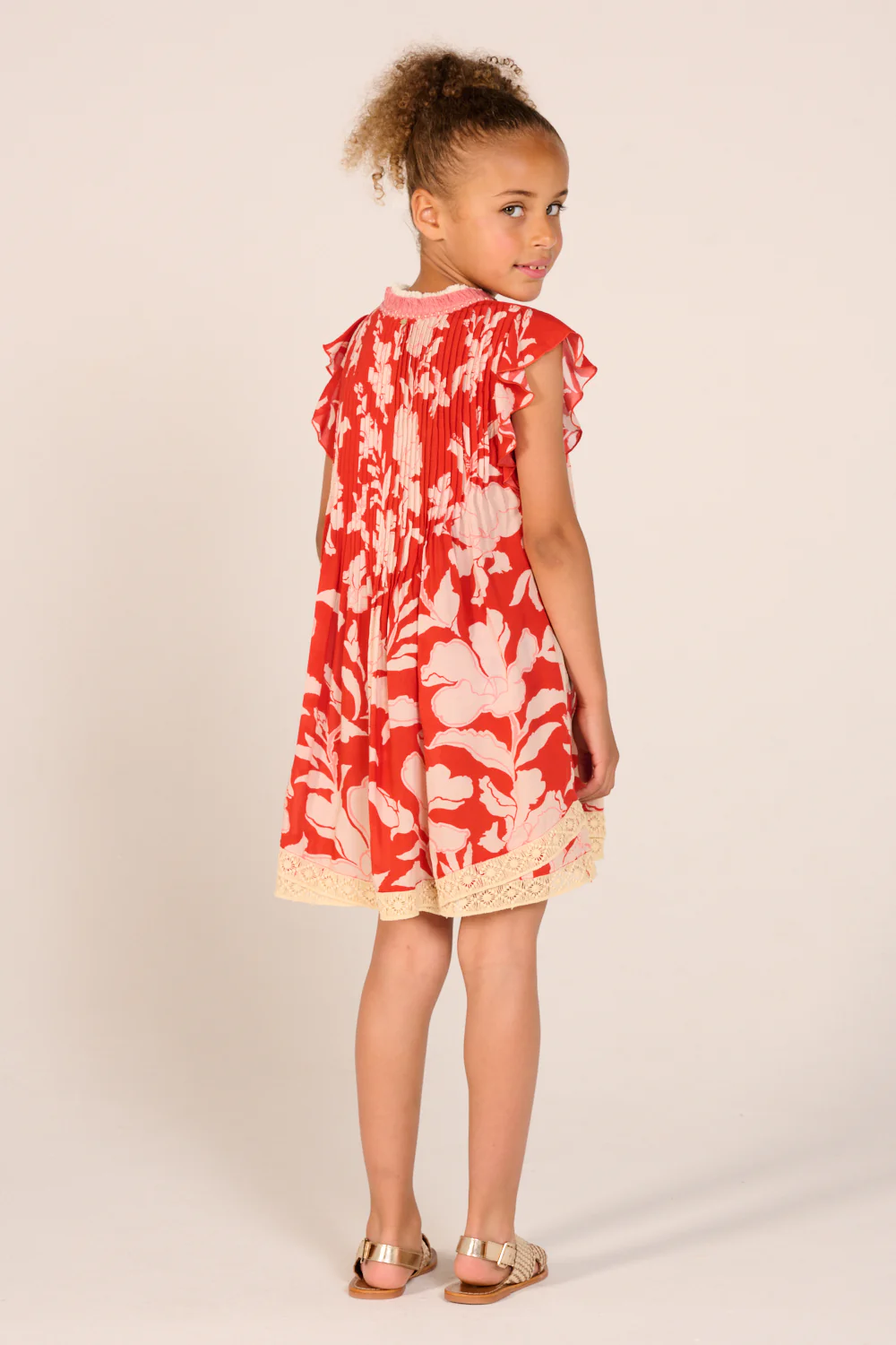 Mini Dress Sasha for girls - Coral Palm Beach - Image 6