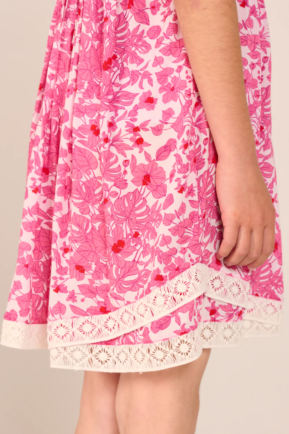 Mini Dress Sasha for girls - Pink Aquaflora - Image 6