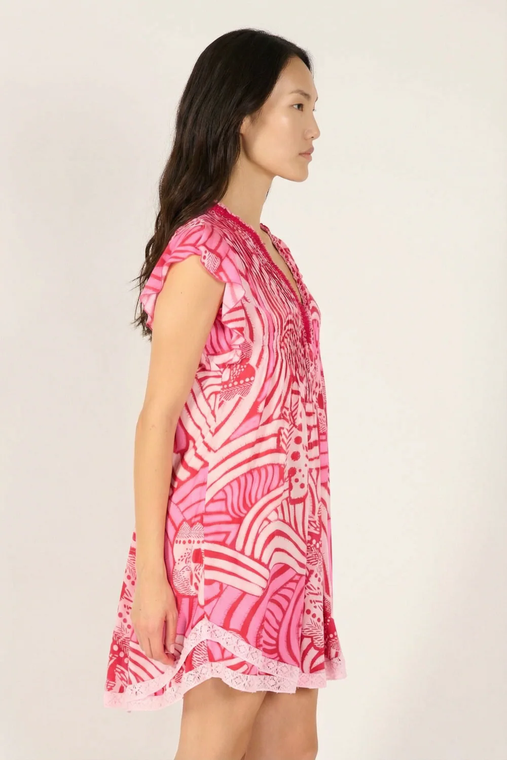 Mini Dress Sasha - Pink Japonism - Image 3