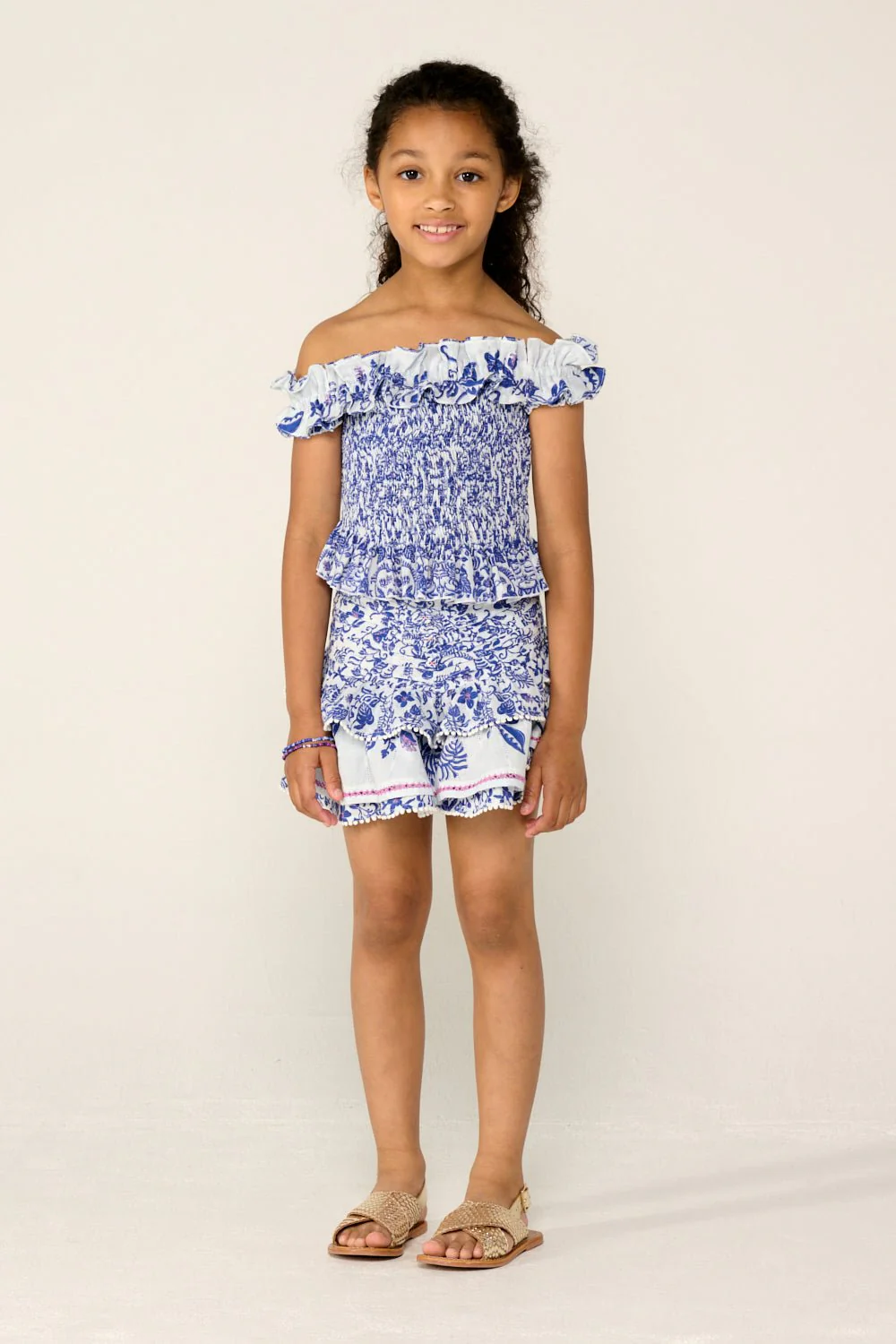 Mini Skirt Alizee for girls - Blue Tiare