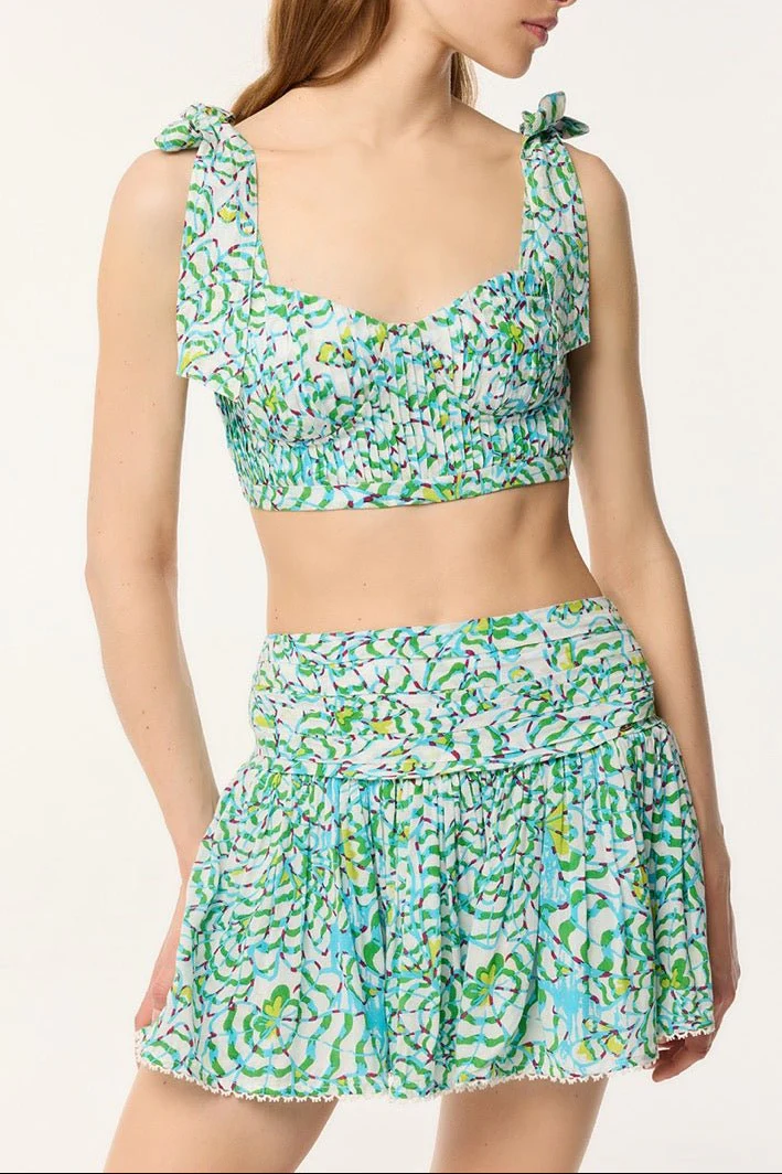 Mini Skirt Colleen - Green Wings Flower - Image 2