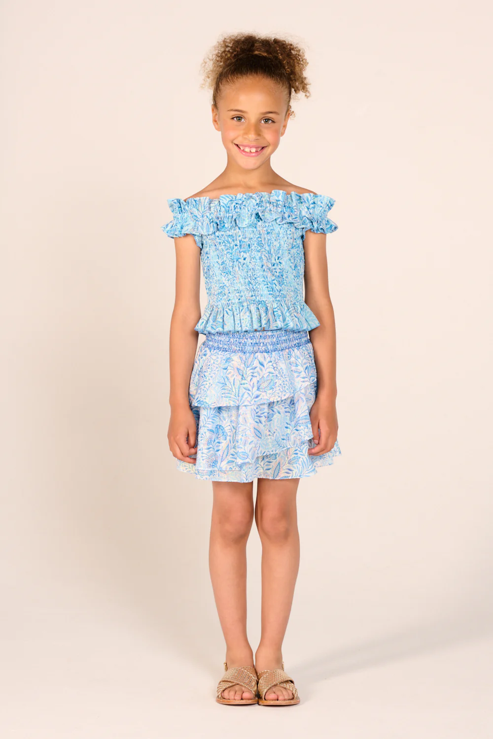 Mini Skirt Lilas for girls - Blue Palmarosa