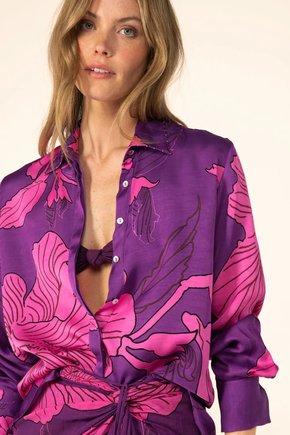 Shirt Eileen - Purple Hibiscus