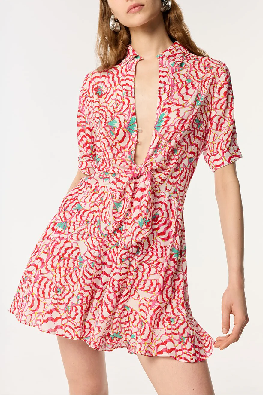 Short Jumpsuit Bettina - Pink Wings Flower - Image 3