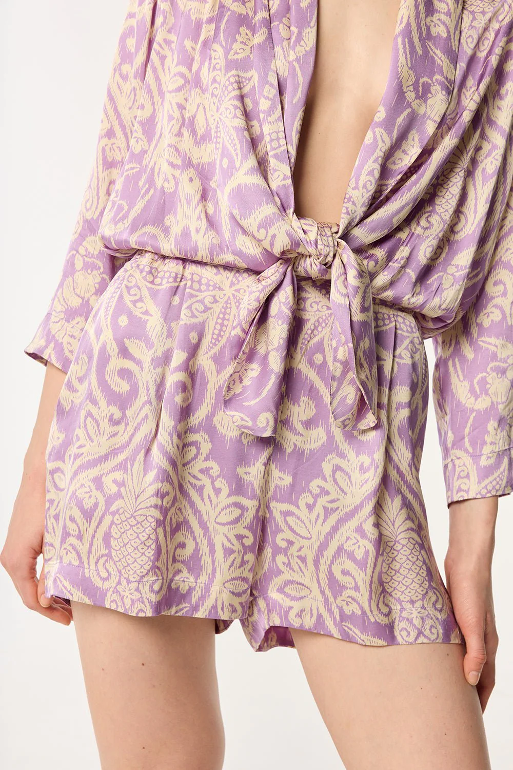 Short Jumpsuit Celie - Purple Macro Ikat - Image 2