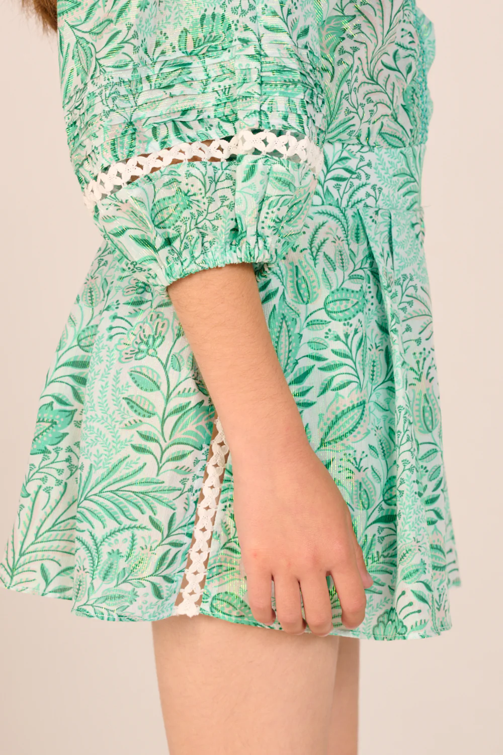 Short Jumpsuit Chantal for girls - Green Palmarosa - Image 7