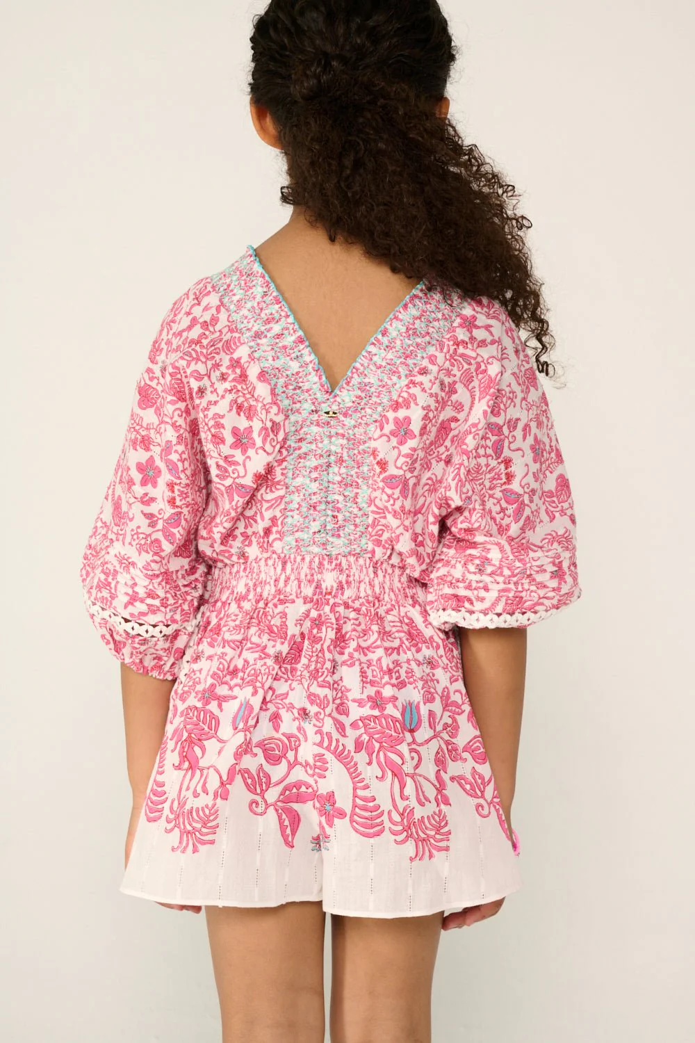 Short Jumpsuit Chantal for girls - Pink Tiare - Image 5