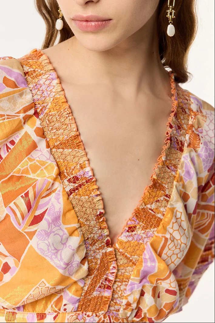 Short Jumpsuit Chantal - Orange Mosaic - Image 2