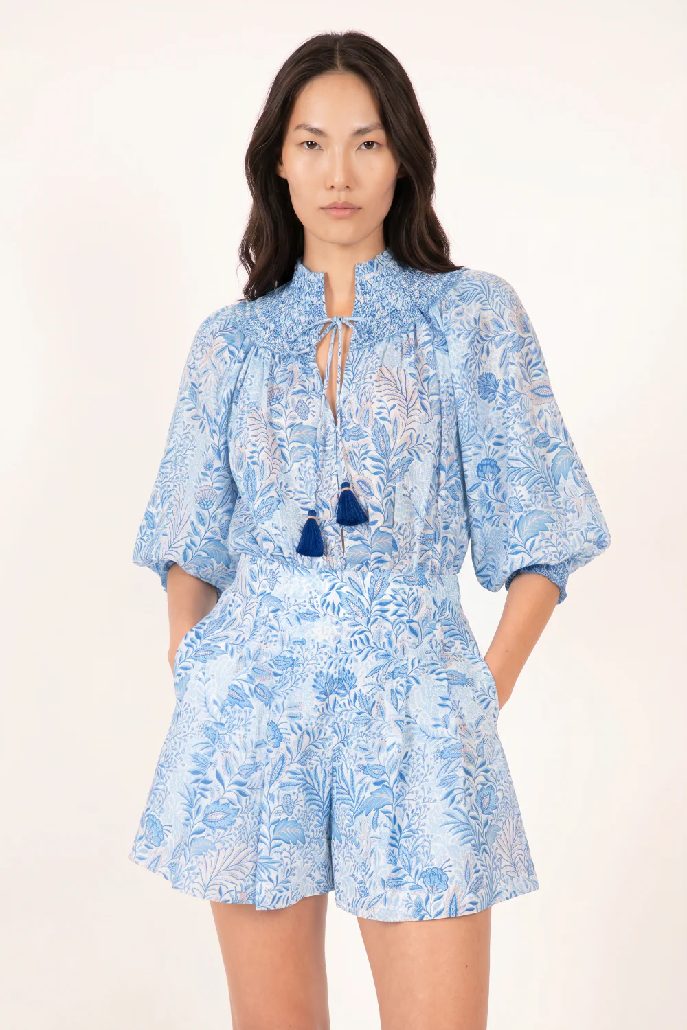 Short Jumpsuit Janna - Blue Palmarosa