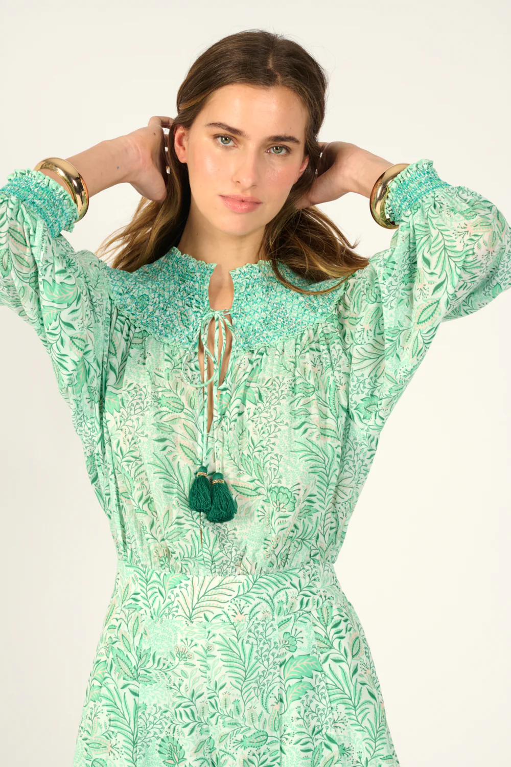 Short Jumpsuit Janna - Green Palmarosa