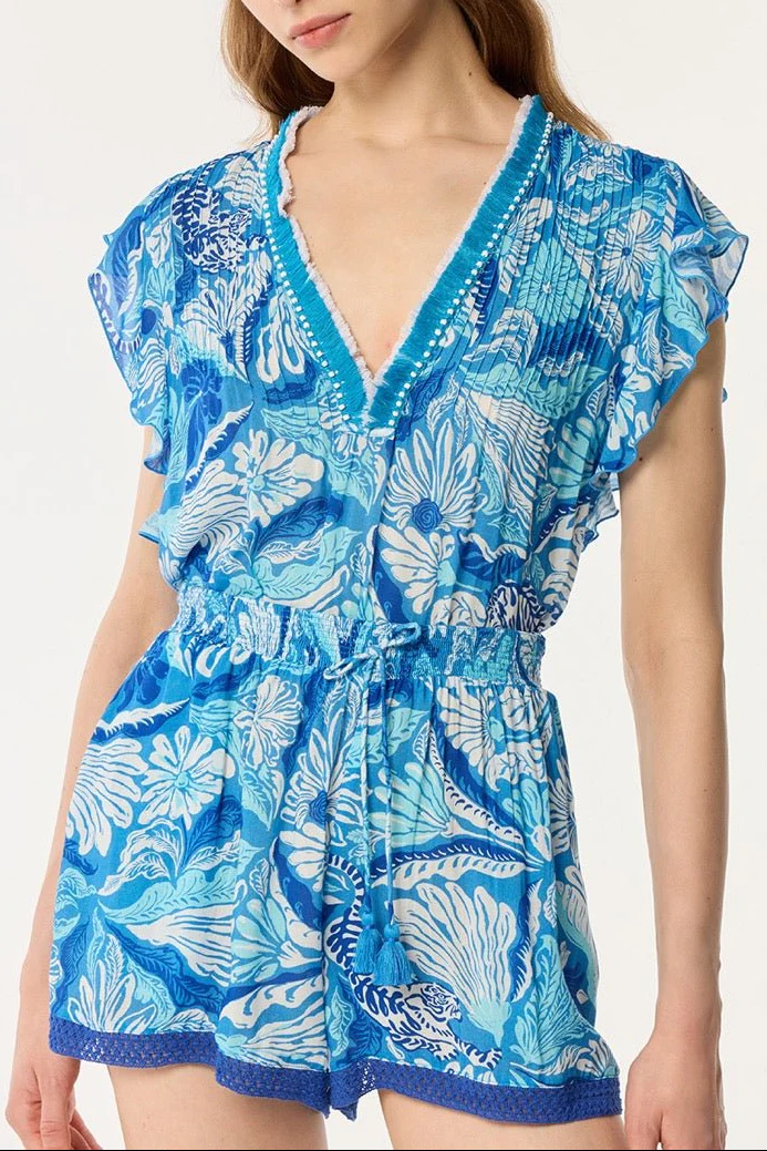 Short Jumpsuit Sasha - Blue Tiger Lily