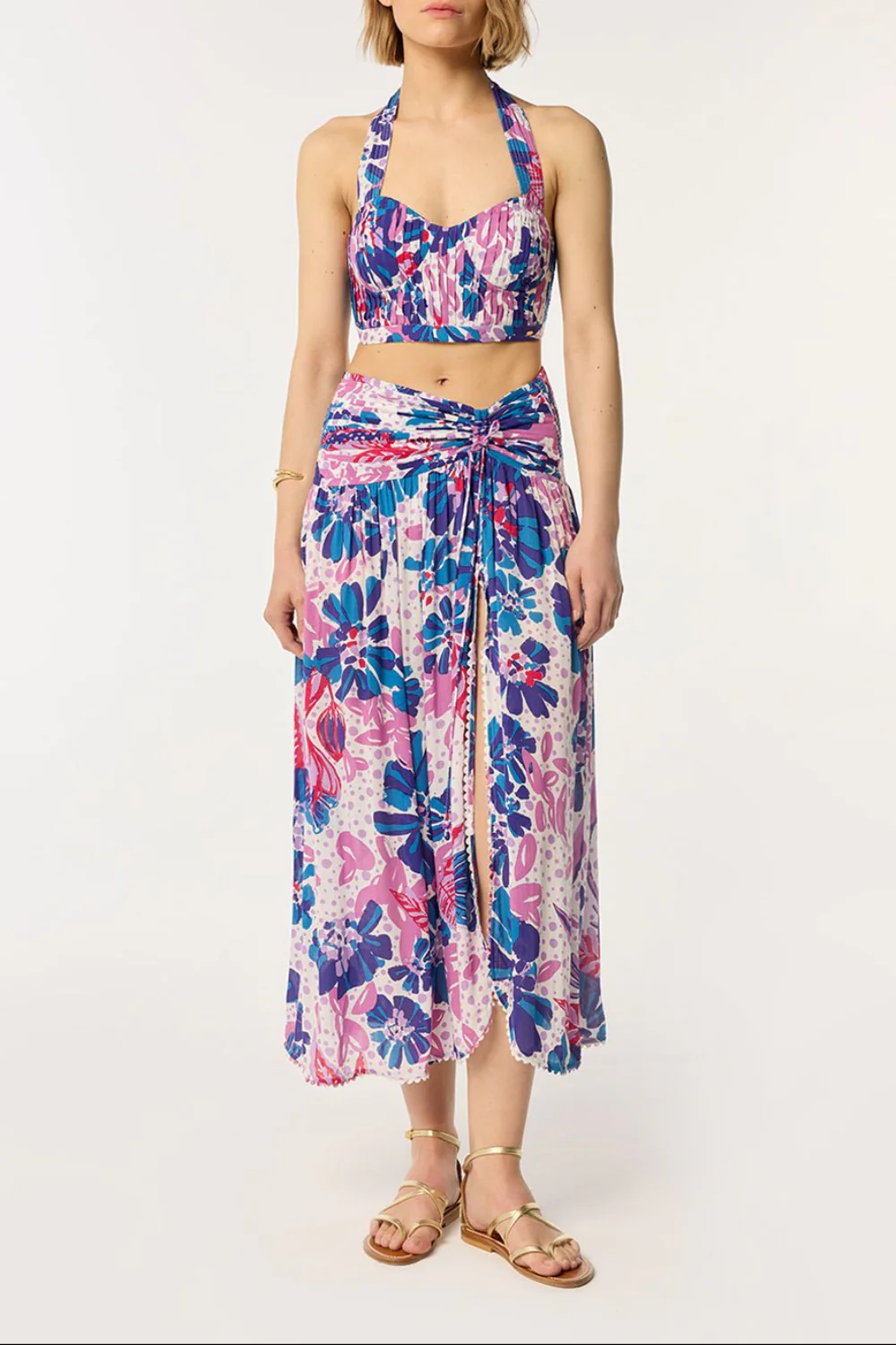 Top Carla - Blue Artistic Flower