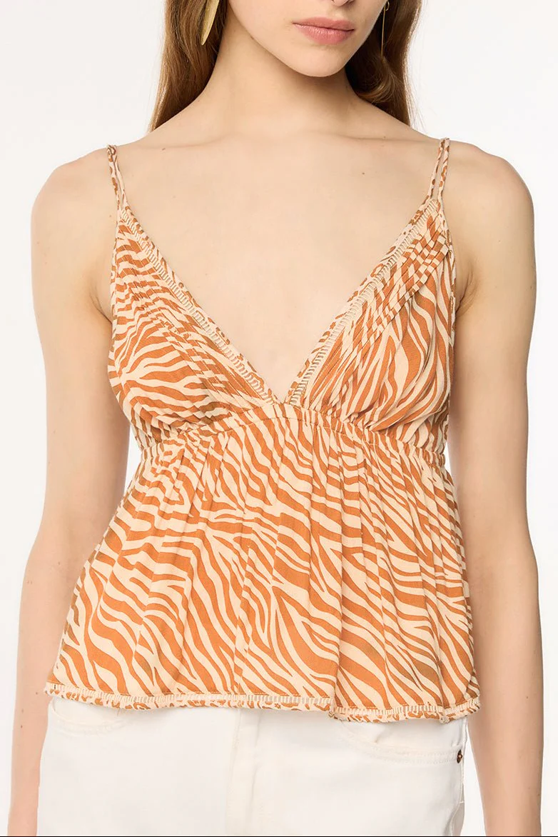 Top Cassandra - Orange Mini Animalier